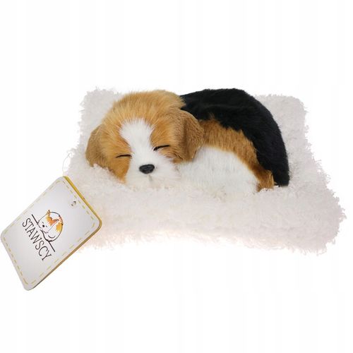 REALISTYCZNY ŚPIĄCY PIESEK NA PODUSZCE JAK ŻYWY figurka DŹWIĘK BEAGLE na Arena.pl