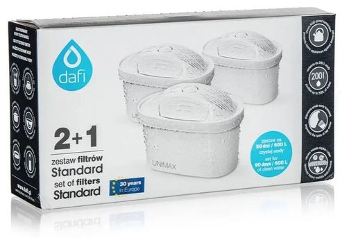 Wkład filtrujący 2+1 standard do dzbanka Dafi Unimax 3 szt. na Arena.pl
