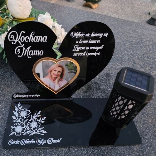 WIECZNY ZNICZ SOLARNY LED Ze Zdjęciem Cmentarz dla Mamy Taty Babci Dziadka na Arena.pl