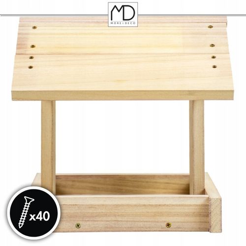 Karmnik dla ptaków domek budka DIY eko drewno ogrodowy solidny na zimę na Arena.pl