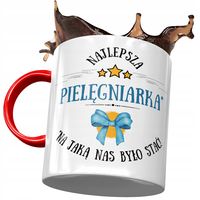 Kubek Czerwony Dla Pielęgniarki Najlepsza Prezent Z Nadrukiem Ze Zdjęciem