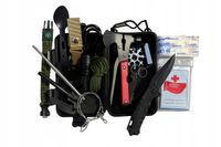 Zestaw SURVIVALOWY w SKRZYNCE Multitool Latarka NÓŻ KRZESIWO Akcesoria EDC