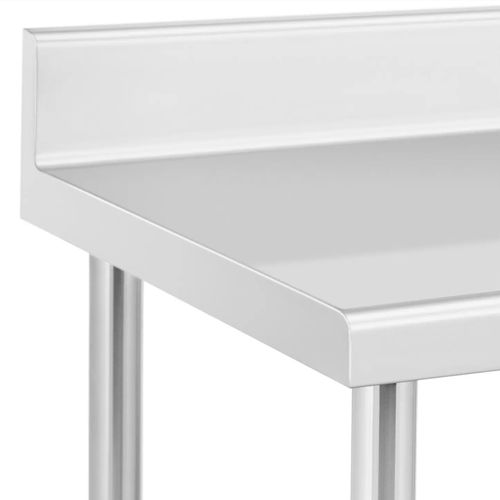 Stół blat roboczy przyścienny z rantem na kółkach 2 poziomy 60 x 80 cm STAL na Arena.pl