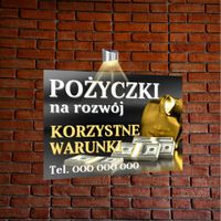 nadruk UV TABLICZKA reklamowa z lampą SZYLD dibond 40x30 POŻYCZKI