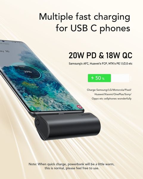 POWERBANK VEGER PlugOn 5000mAh PD 20W USB C mini mały lekki kieszonkowy zdjęcie 4