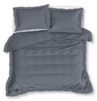 Pościel Z Falbaną 200X220 Szara 2596