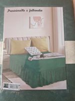 Zielone luksusowe prześcieradło z falbanką