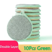 10Pcs Green dwustronna gąbka do mycia naczyń ekologiczna
