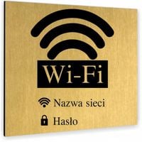 Tabliczka WI-FI HASŁO NAPIS Tablica nierdzewna PIKTOGRAM ALUMINIUM ZŁOTA