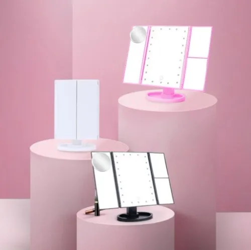 LUSTERKO KOSMETYCZNE PODŚWIETLANE ROZKŁADANE LED na Arena.pl