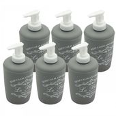 Zestaw sześciu dozowników do mydła PROVENCE szary