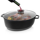 Brytfanka Granitowa Brytfanna Gęsiarka Owalna do Pieczenia Piekarnika 12L