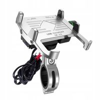 2 x Uniwersalny aluminiowy uchwyt motocyklowy +USB QC