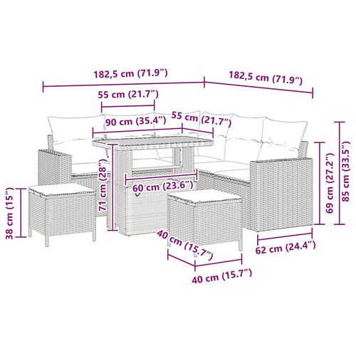 Zestaw Sof na Ogród 8 pcs Czarny polirattan na Arena.pl