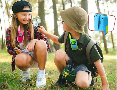 KRÓTKOFALÓWKA DLA DZIECI WALKIE-TAKIE RÓŻOWE WYŚWIETLACZ LATARKA ZESTAW 2EL na Arena.pl