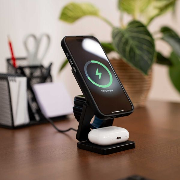 Spacecase 3In1 Wireless Charger Magcharge Wm4B Black zdjęcie 2
