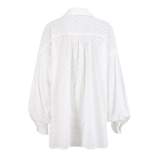 Modny damski biały bawełniany komplet bluzka z kołnierzykiem i spodenki na Arena.pl