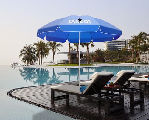 Parasol plażowy w kolorze niebieskim na Arena.pl