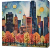 Obraz 70x70cm Panorama Malowniczego Miasta