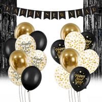 Zestaw balonowy na sylwestra z banerem i kurtyną Happy New Year #4