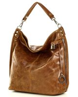 Torebka skórzana worek na ramię XL hobo leather bag MARCO MAZZINI brąz