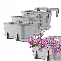 KADAX 3x Skrzynka Balkonowa Doniczka 40cm Uchwyty