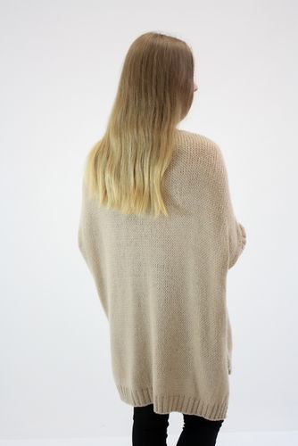 Sweter oversize warkocz Magda Beżowy UNI na Arena.pl