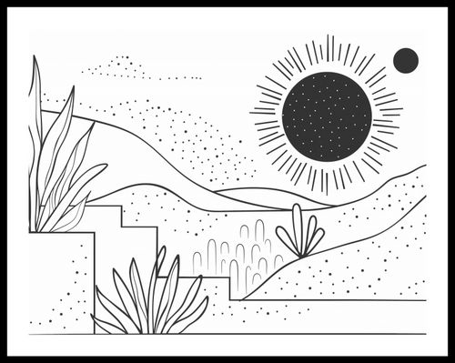 Plakat 65x50cm Linearny Pejzaż na Arena.pl