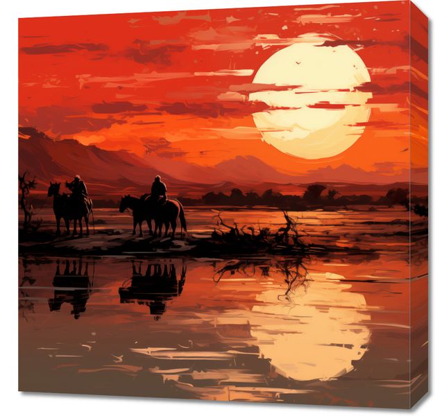 Obraz 60x60cm Zachód Słońca na Prerii zdjęcie 1