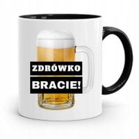 Kubek Czarny Prezent Dla Brata Zdrówko Bracie! Z Nadrukiem Ze Zdjęciem
