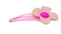 Dziewczęca spinka różowy kwiatek na zatrzask klik 6cm