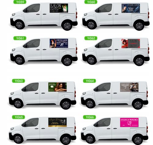 Reklama Naklejka na samochód SALON FRYZJERSKI gotowe projekty 0,5 m2 na Arena.pl