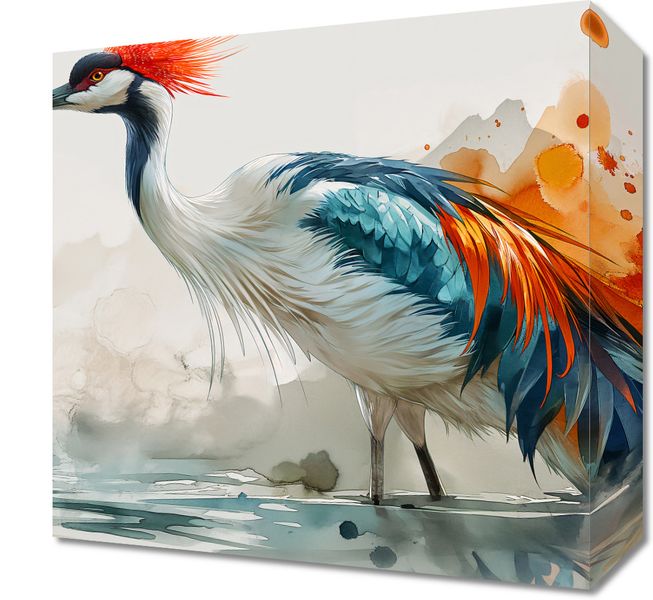 Obraz 30x30cm Żuraw w Akwareli zdjęcie 1