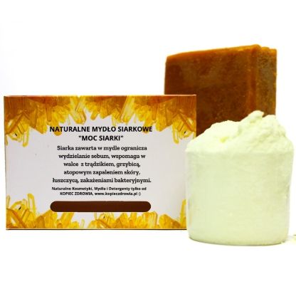 Mydło SIARKOWE 100% naturalne do ciała twarzy PIELĘGNACJA w kostce 130g na Arena.pl