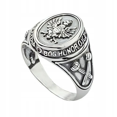 Sygnet Patriotyczny srebro pr. 925 BÓG HONOR OJCZYZNA Buławy | r. 18 na Arena.pl