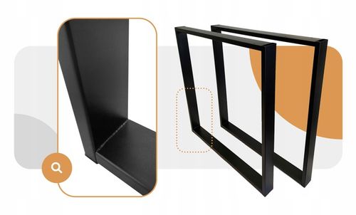 NOGI DO STOŁU BIURKA METALOWE CZARNE 80x72 CM PROFIL 6x2 CM LOFTOWE 2 na Arena.pl