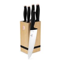 zestaw noży berlinger haus bh-2970 black rose w bloku bambusowym