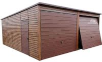 GARAŻ BLASZANY 6M X 5,8M POZIOM - SPAD TYŁ 2X BRAMA UCHYLNA GB224
