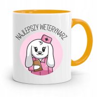 Kubek Żółty Weterynarza Najlepszy Weterynarz Z Nadrukiem Ze Zdjęciem