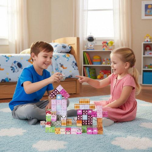 MAGNETYCZNE KLOCKI KONSTRUKCYJNE 113 ELEMENTÓW DLA DZIECI 3+ na Arena.pl