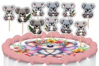 TOPPERY NA TORT OZDOBNE DEKORACJA ZESTAW - ZWIERZĘTA MIŚ KOALA 10szt.