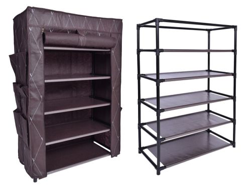 Szafka tekstylna na obuwie Vitto - brąz na Arena.pl