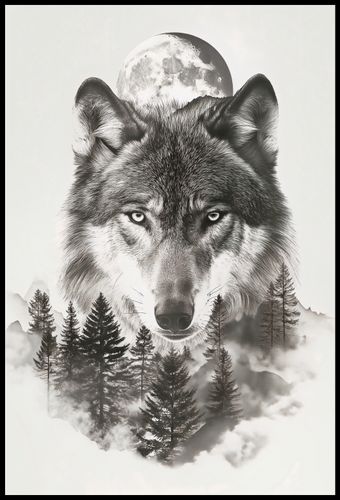Plakat 68x101cm Wilczy Duch Lasu na Arena.pl