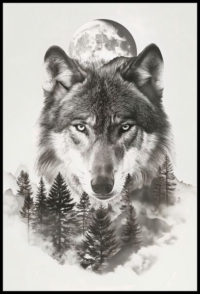 Plakat 68x101cm Wilczy Duch Lasu zdjęcie 2