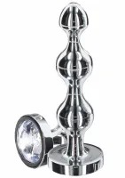 toyjoy diamond star beads large metalowy plug z kryształem 3-kulkowy