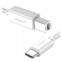 kabel ugreen us241 usb-c / usb-b 2.0 do drukarki skanera 1.5 m - biały