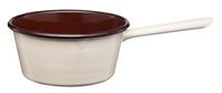 Rondel rondelek emaliowany gładki z rączką i wylewką 14 cm 0,6 l kremowy
