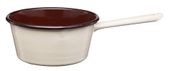 Rondel rondelek emaliowany gładki z rączką i wylewką 14 cm 0,6 l kremowy