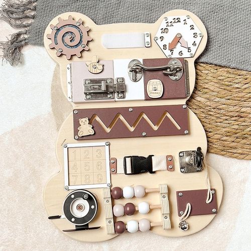 TABLICA SENSORYCZNA MANIPULACYJNA MONTESSORI BEAR na Arena.pl