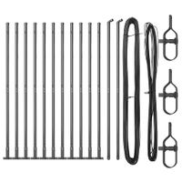 Słupki ogrodzeniowe 13 pcs Szary Ø32mm 150 cm